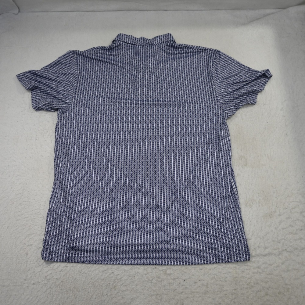 Callaway Polo Shirt Mens Large Blue Geometric Print Performance Short Sleeve - Picture 8 of 11